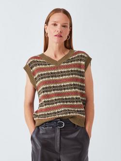 Weekend MaxMara Fleres Fair Isle Wool Rich Tank Top, Camel/Multi, Camel/Multi