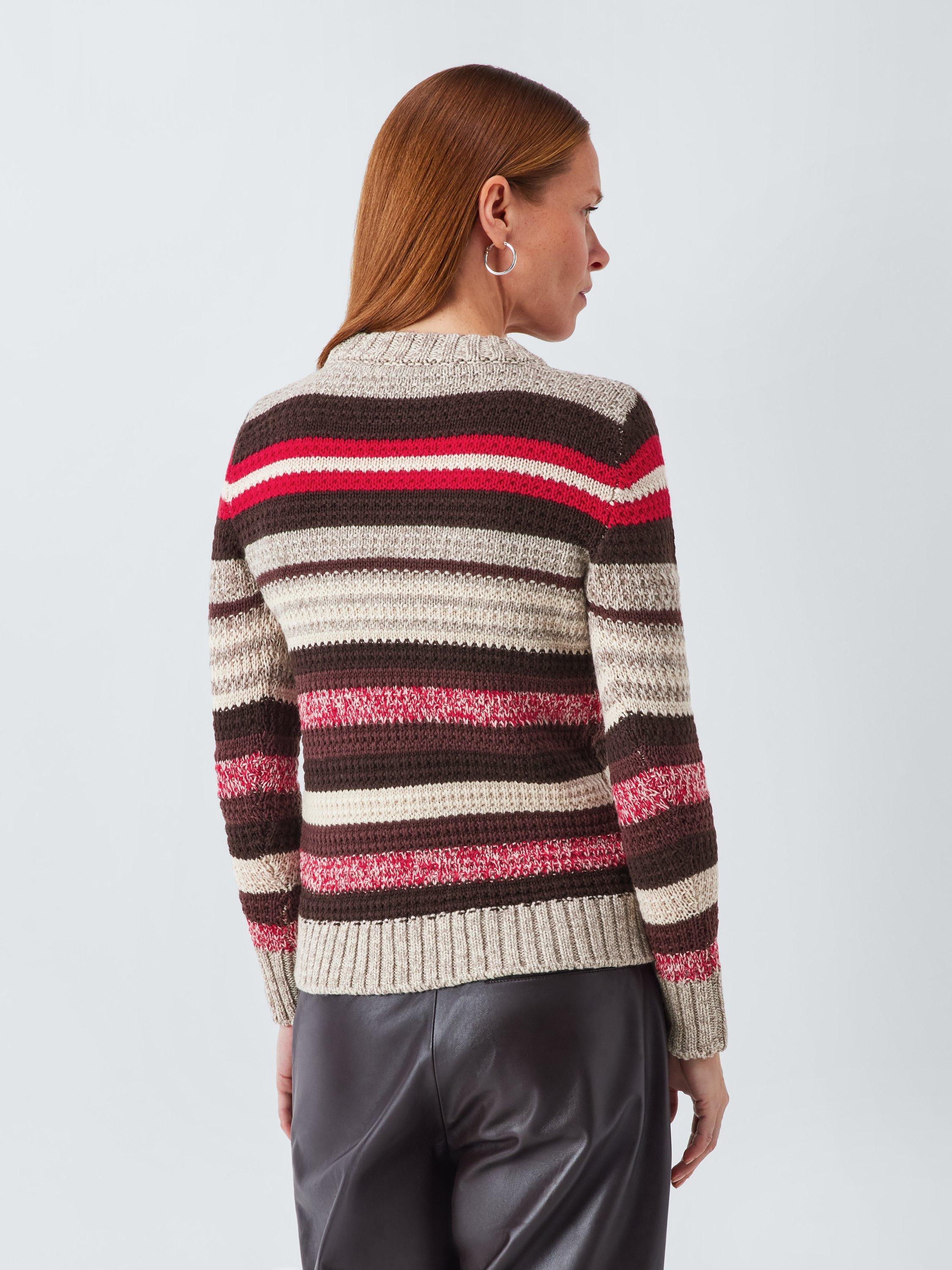 Product image 2 of 6, which shows Weekend MaxMara Ilde Stripe Pure Wool Jumper, Red/Multi, M