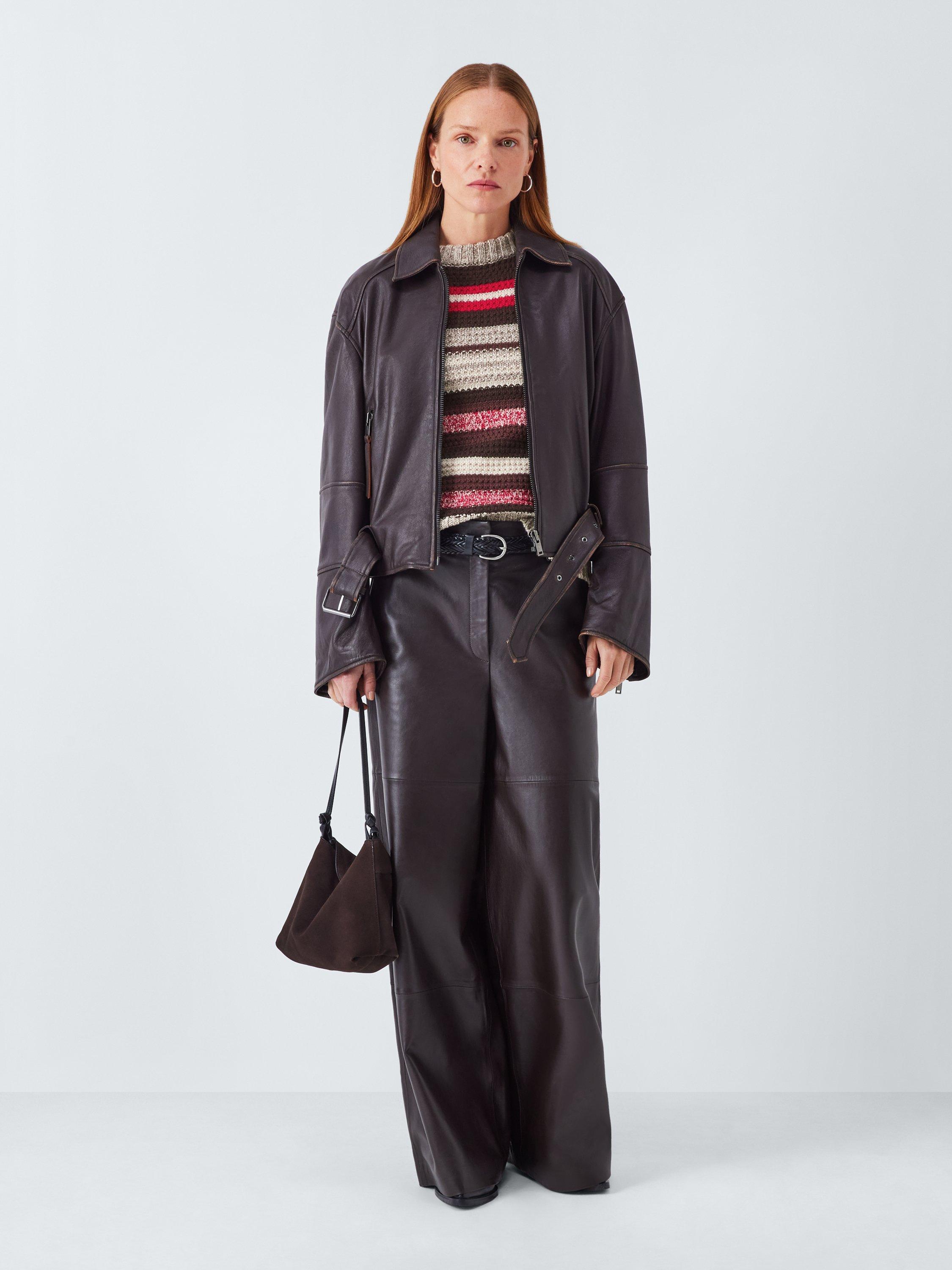 Product image 3 of 6, which shows Weekend MaxMara Ilde Stripe Pure Wool Jumper, Red/Multi, M