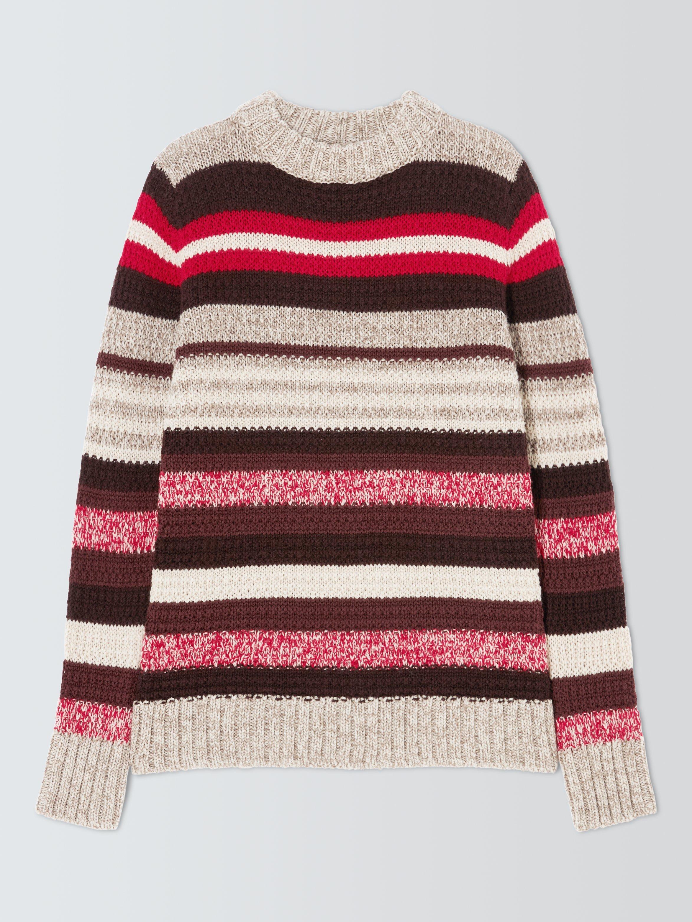 Product image 4 of 6, which shows Weekend MaxMara Ilde Stripe Pure Wool Jumper, Red/Multi, M