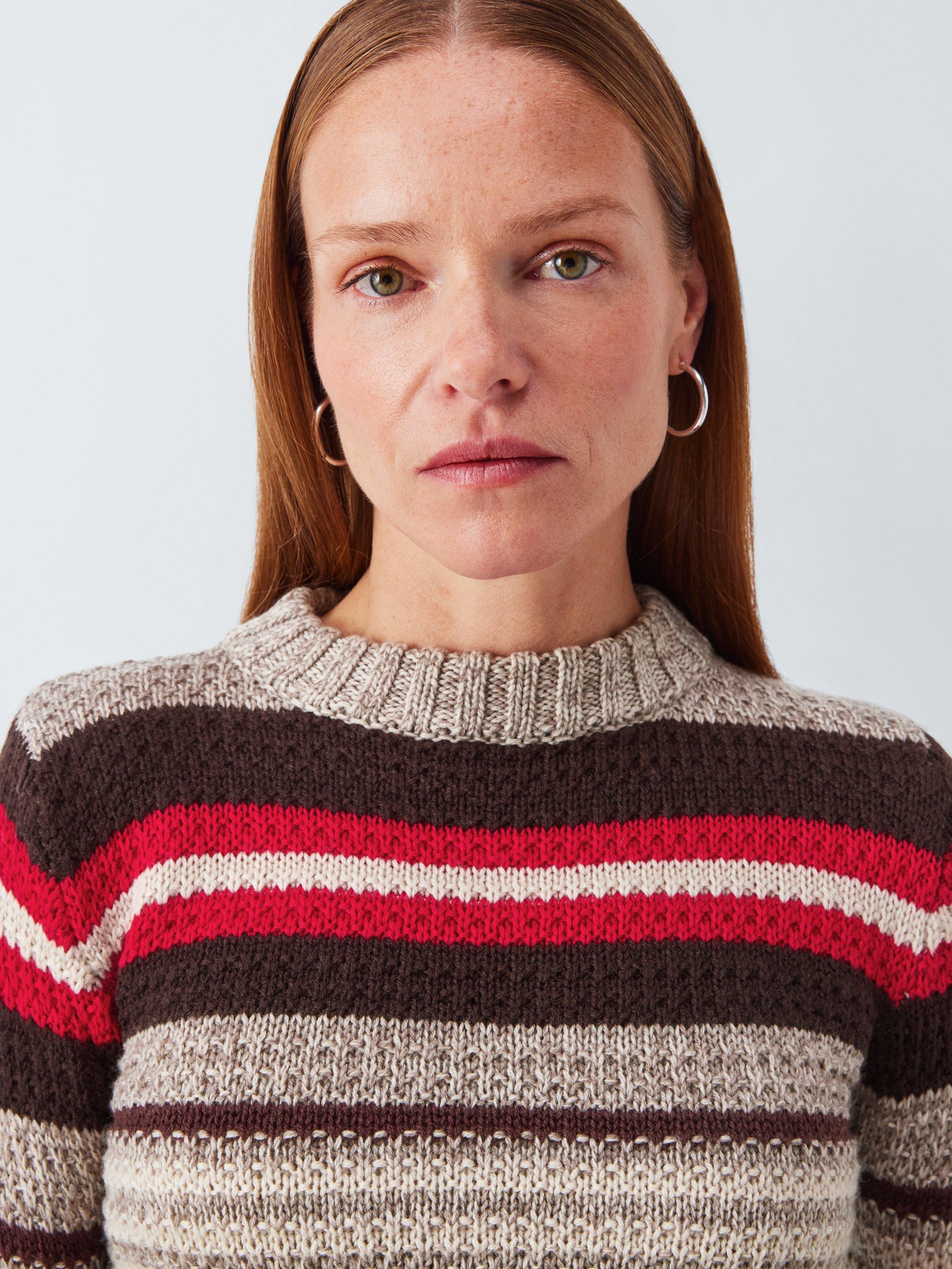 Product image 5 of 6, which shows Weekend MaxMara Ilde Stripe Pure Wool Jumper, Red/Multi, M