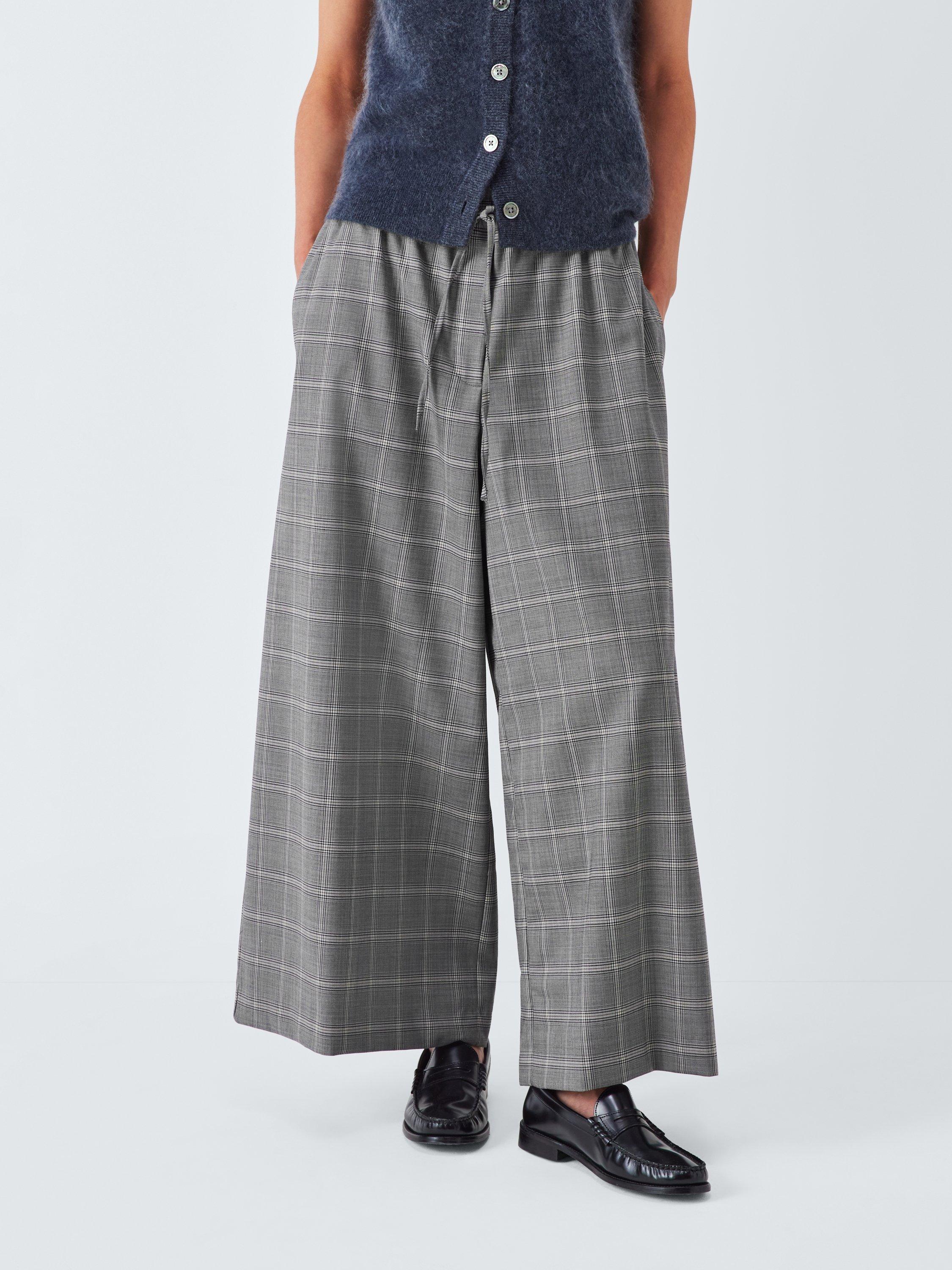 Weekend MaxMara Luigi Check Wool Rich Trousers, Grey