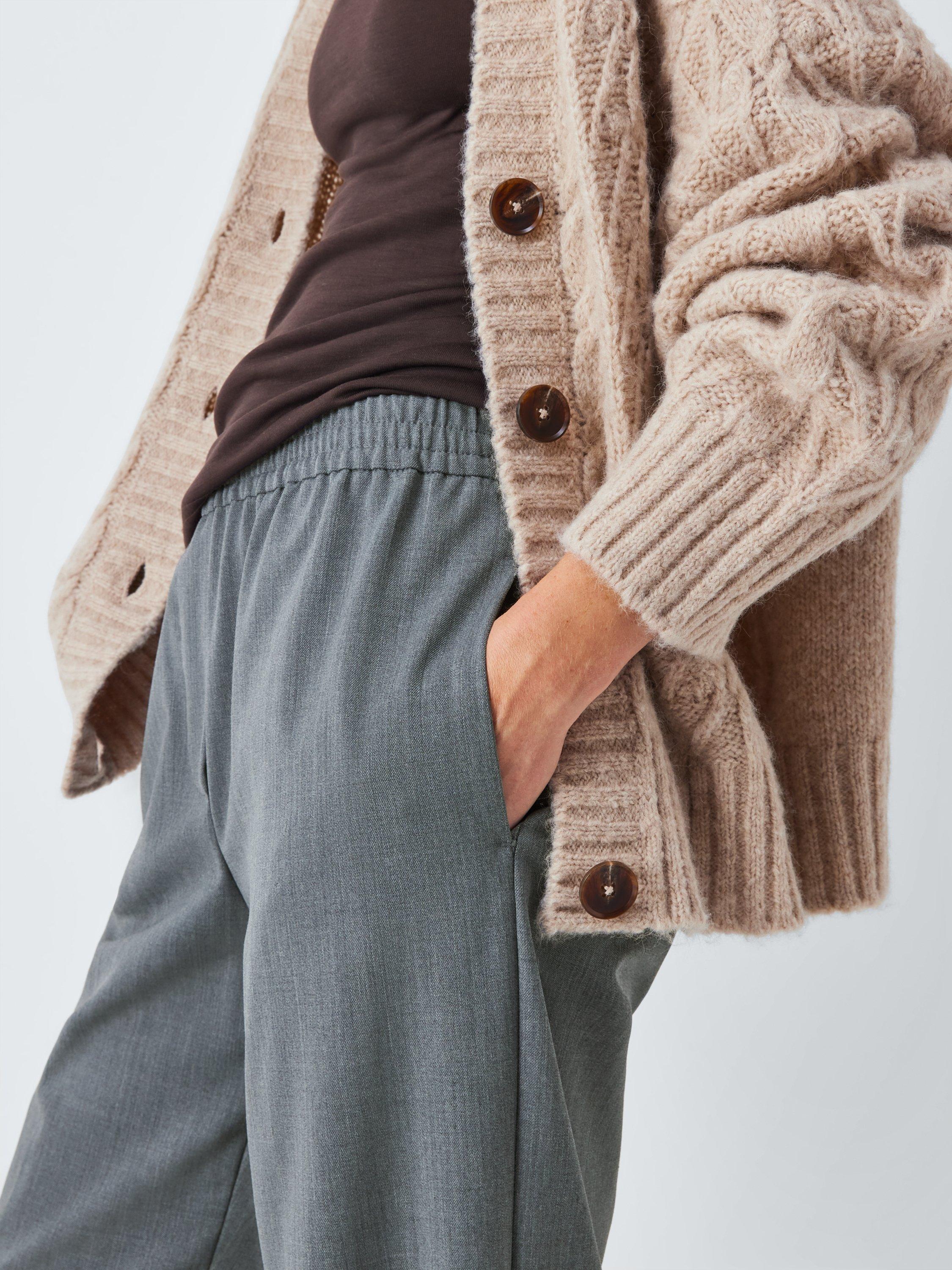 Product image 5 of 6, which shows Weekend MaxMara Petra Wool Blend Trousers, Grey, 16