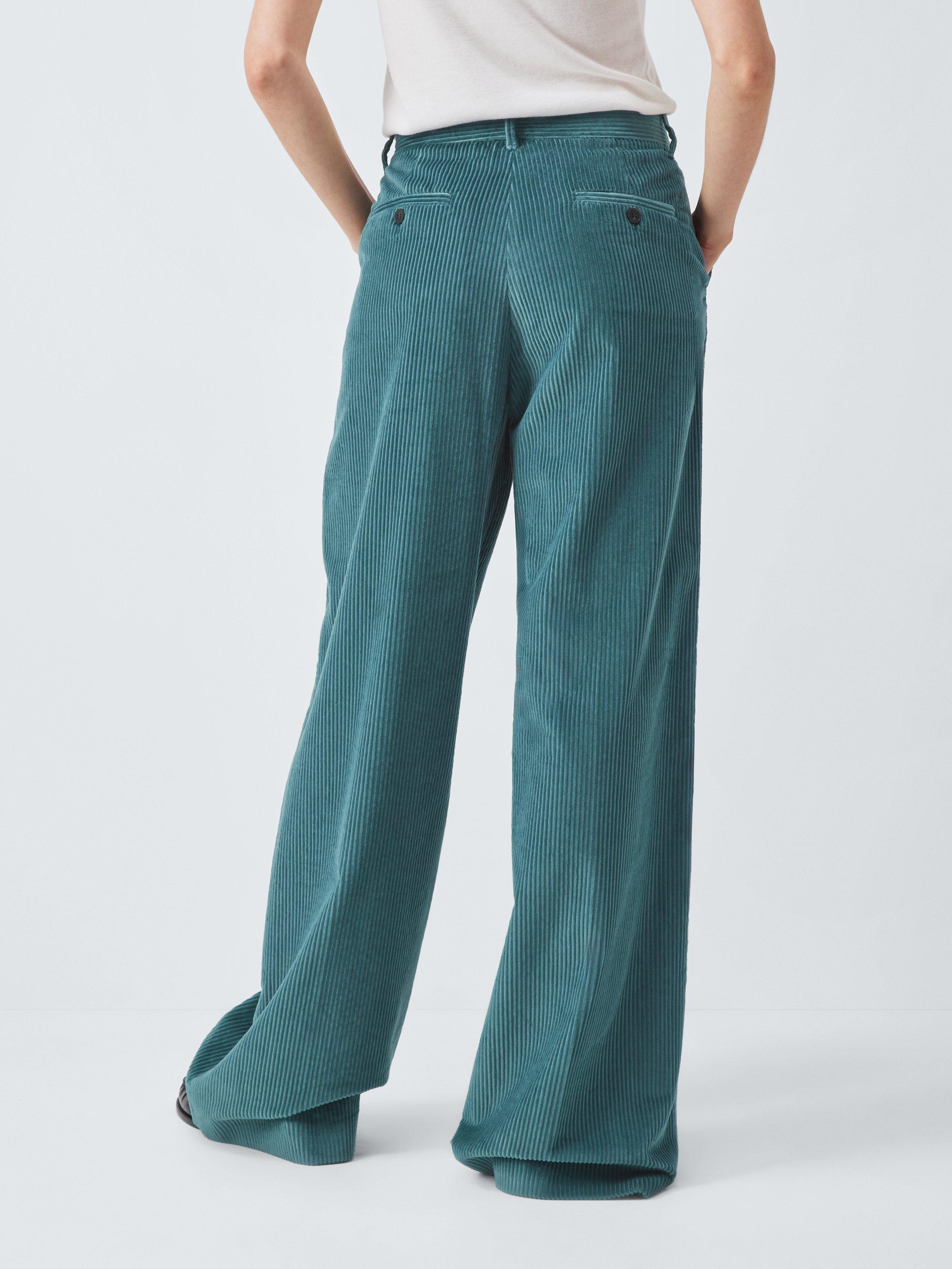 Product image 2 of 6, which shows Weekend MaxMara Tania Corduroy Trousers, Teal, 18