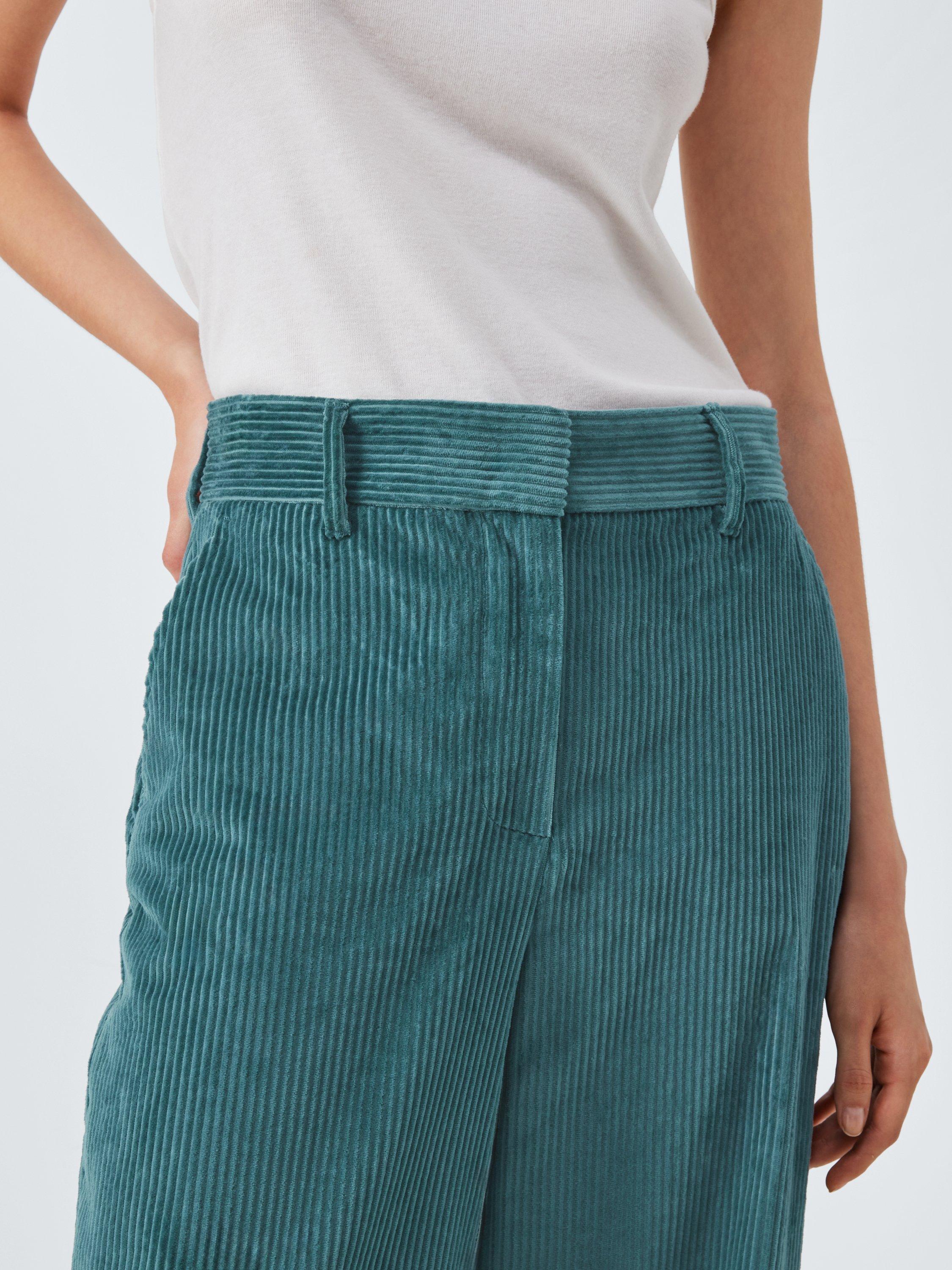 Product image 5 of 6, which shows Weekend MaxMara Tania Corduroy Trousers, Teal, 18