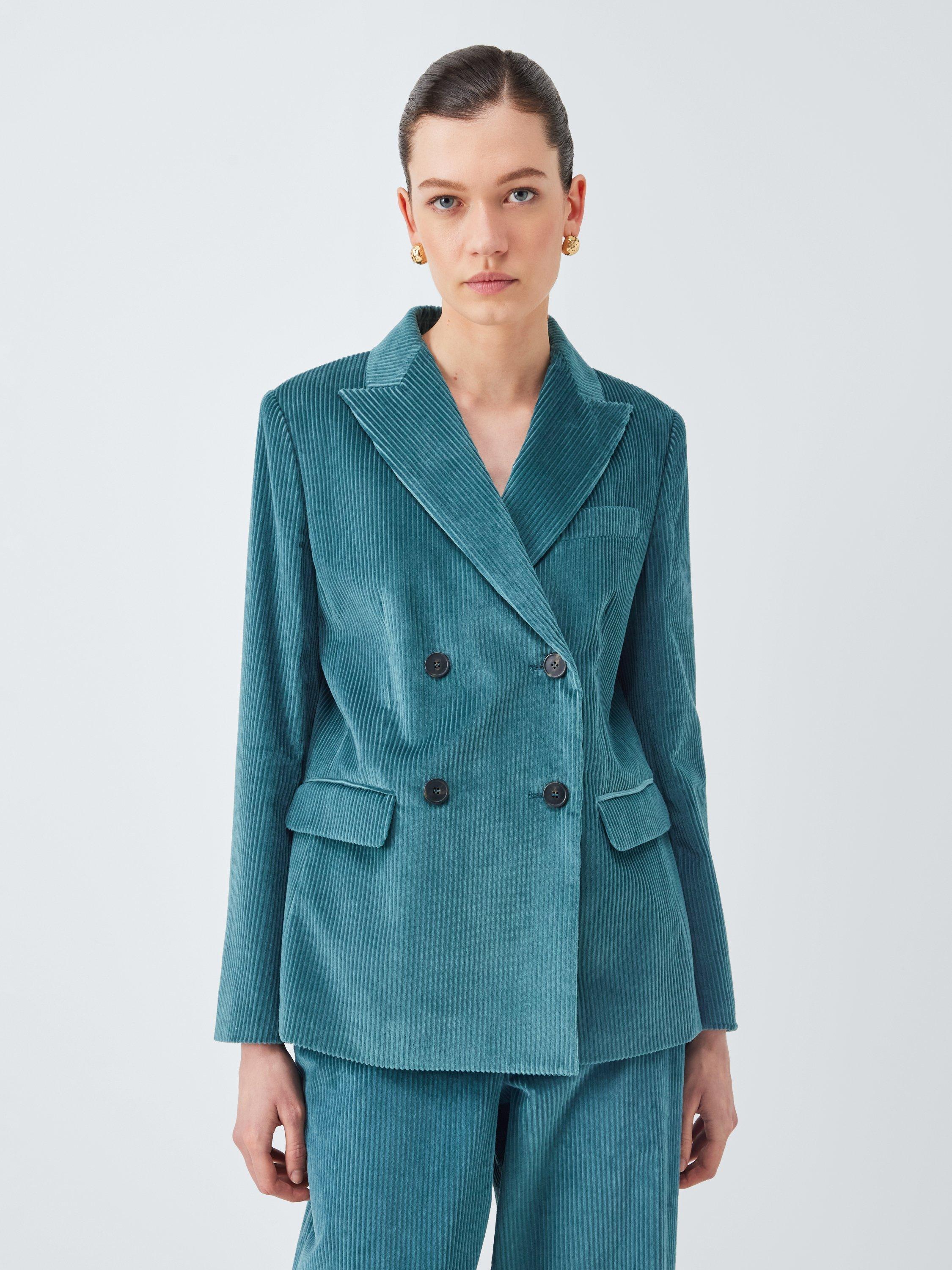 Product image 1 of 5, which shows Weekend MaxMara Katanga Corduroy Jacket, Teal, 6