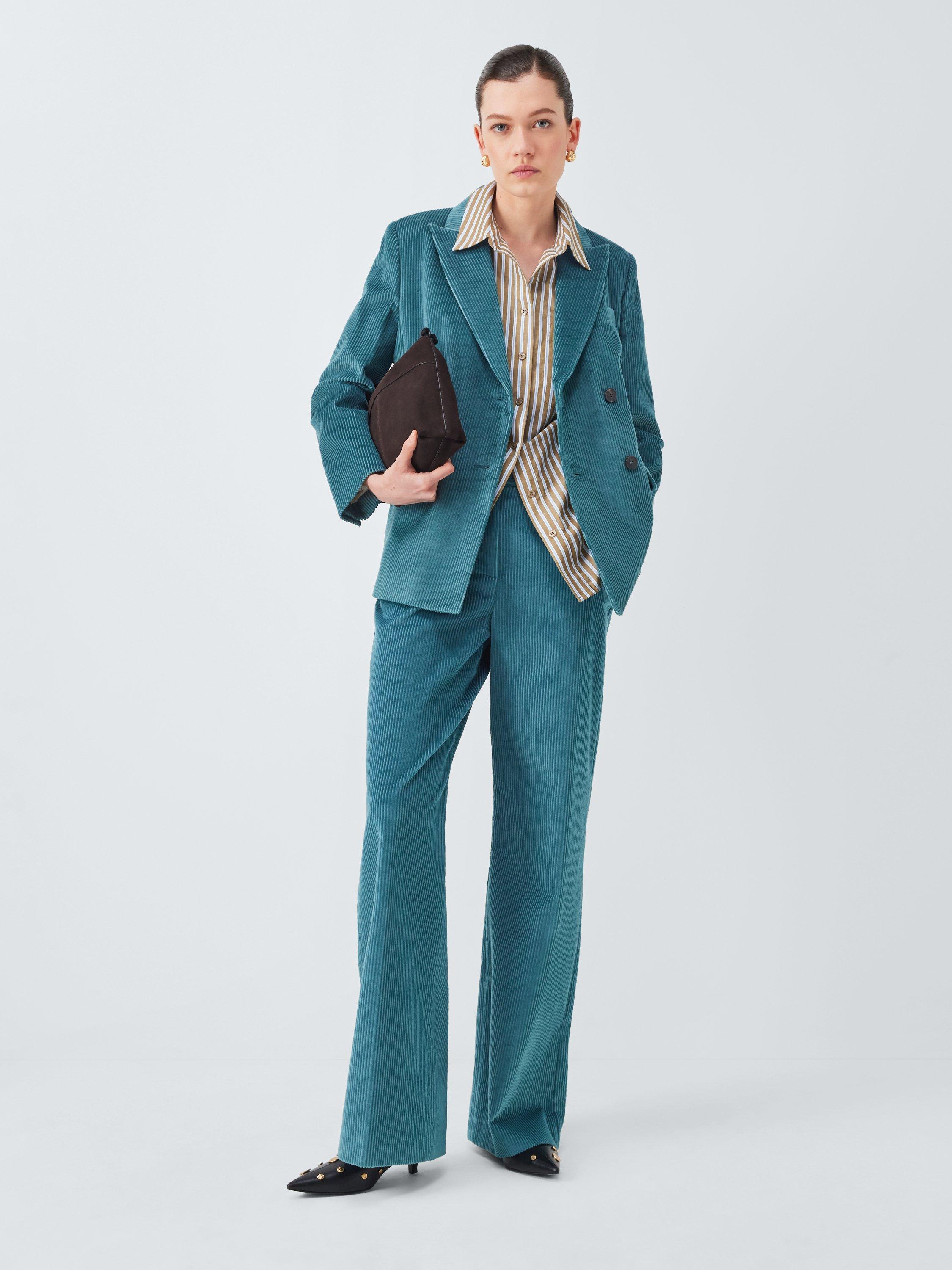 Product image 3 of 5, which shows Weekend MaxMara Katanga Corduroy Jacket, Teal, 6