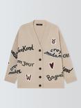 Weekend MaxMara Belgio Slogan Pure Wool Cardigan, Ecru