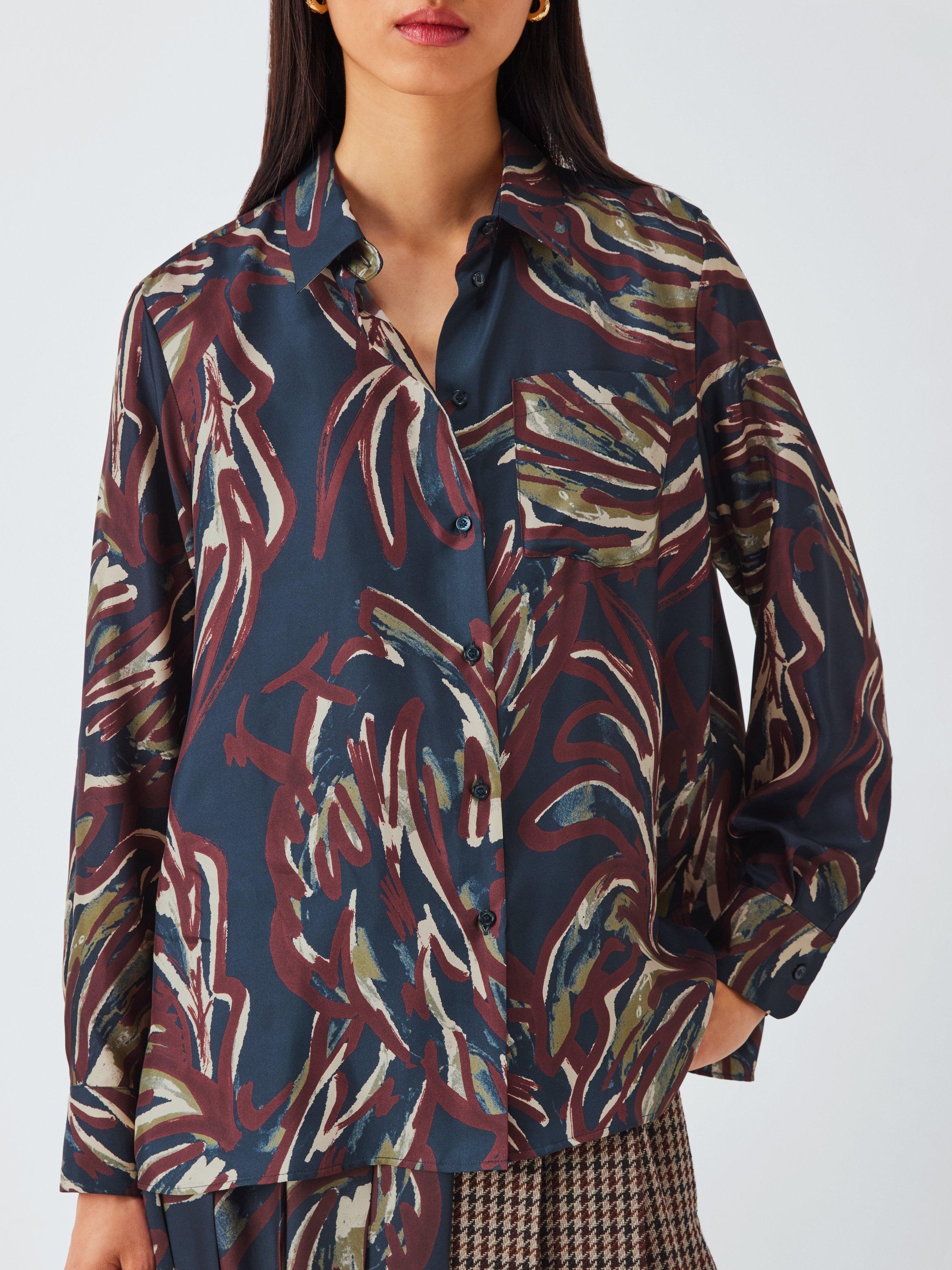 Product image 6 of 6, which shows Weekend MaxMara Rive Pure Silk Shirt, Ultramarine, 18