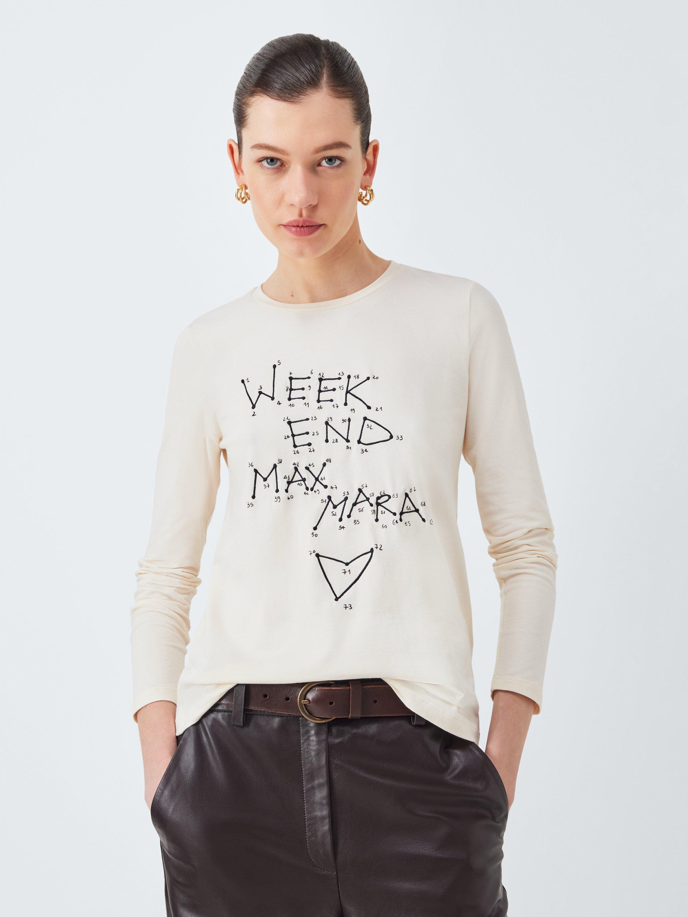 Product image 1 of 6, which shows Weekend MaxMara Renoir Connect The Dots Top, Ecru, S