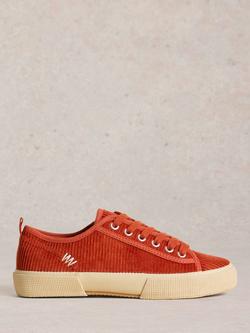White Stuff Pippa Corduroy Trainers, Dk Orange
