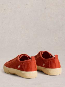 White Stuff Pippa Corduroy Trainers - view 2, Dk Orange