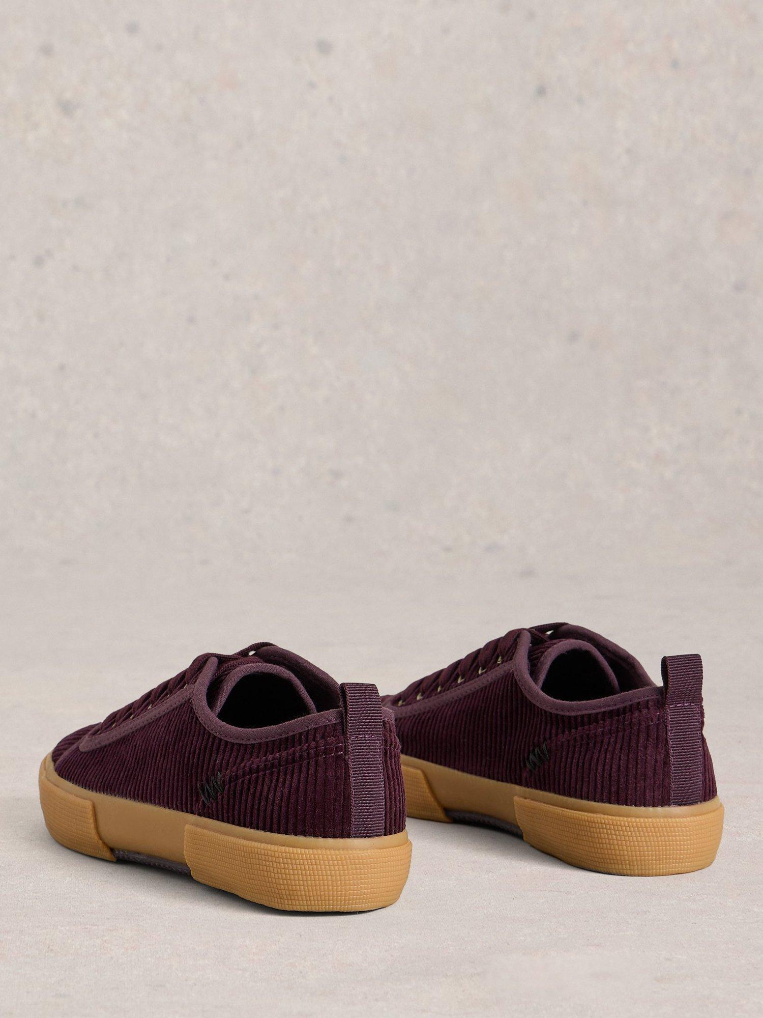 Product image 2 of 4, which shows White Stuff Pippa Corduroy Trainers, Dk Plum, 3