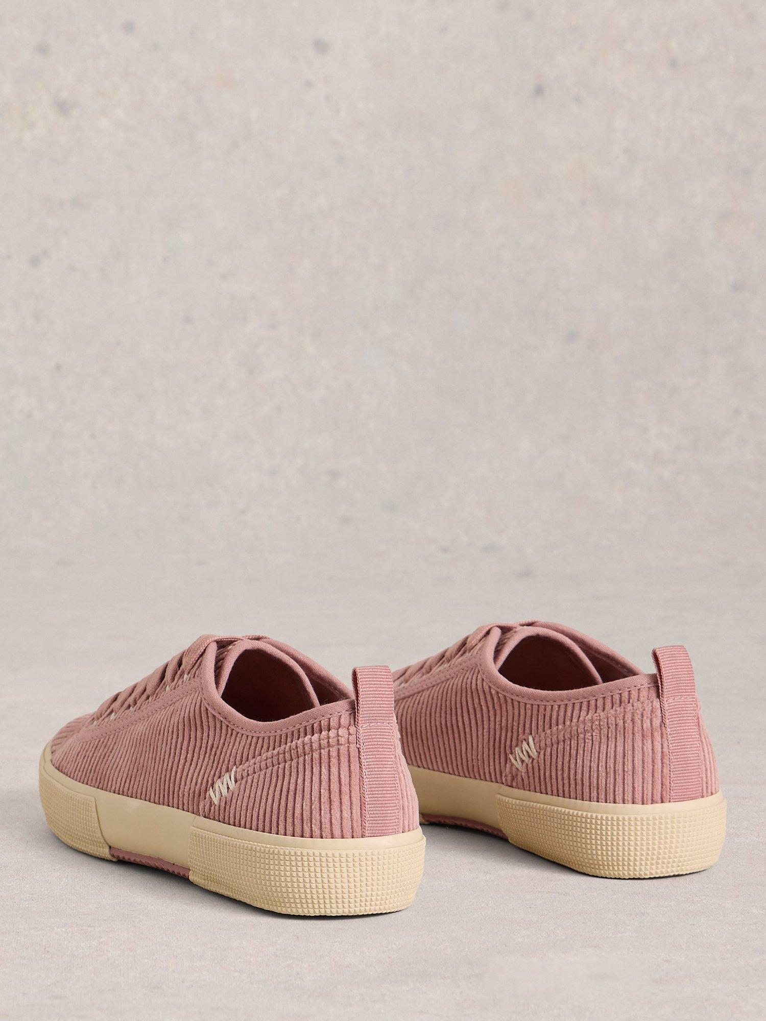 Product image 2 of 4, which shows White Stuff Pippa Corduroy Trainers, Light Pink, 3
