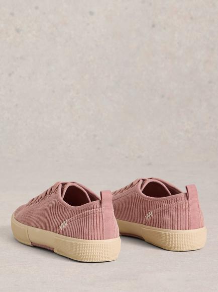 White Stuff Pippa Corduroy Trainers, Light Pink - view 2, Light Pink