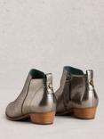 White Stuff Wide Fit Leather Ankle Boots, Pewter