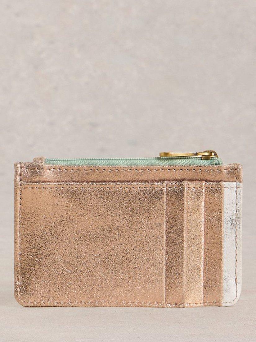Product image 1 of 4, which shows White Stuff Celia Metallic Leather Purse, Metallic/Multi