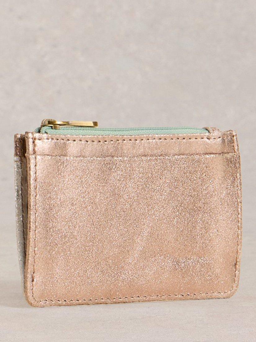 Product image 2 of 4, which shows White Stuff Celia Metallic Leather Purse, Metallic/Multi