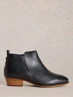 White Stuff Willow Leather Ankle Boots, Pure Black