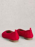 White Stuff Cheri Leather Ballerina Pumps, Dk Red