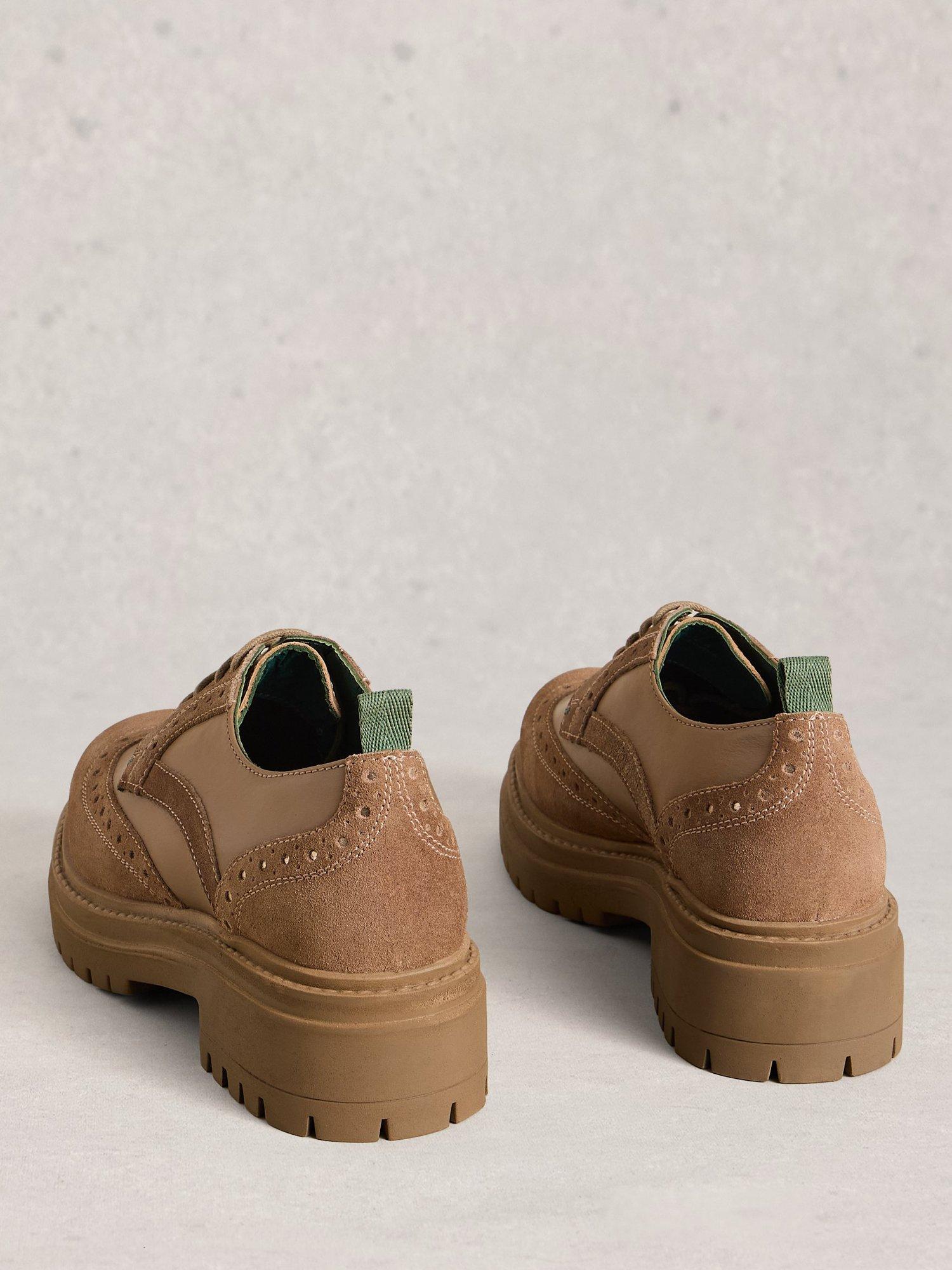 Product image 2 of 4, which shows White Stuff Thistle Leather Chunky Brogues, Natural, 3