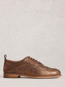 White Stuff Thistle Leather Brogues, Gold, Gold