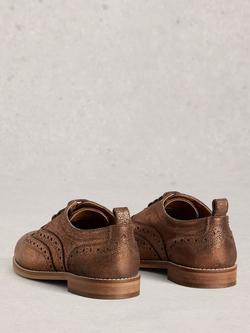 White Stuff Thistle Leather Brogues, Gold - view 2, Gold