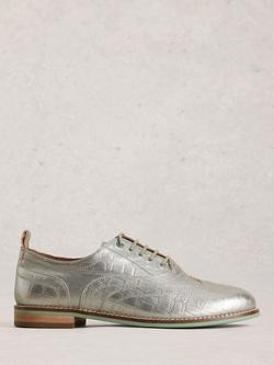 White Stuff Thistle Leather Brogues, Silver, Silver