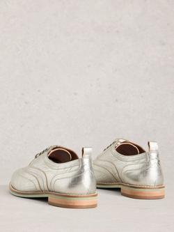 White Stuff Thistle Leather Brogues, Silver - view 2, Silver