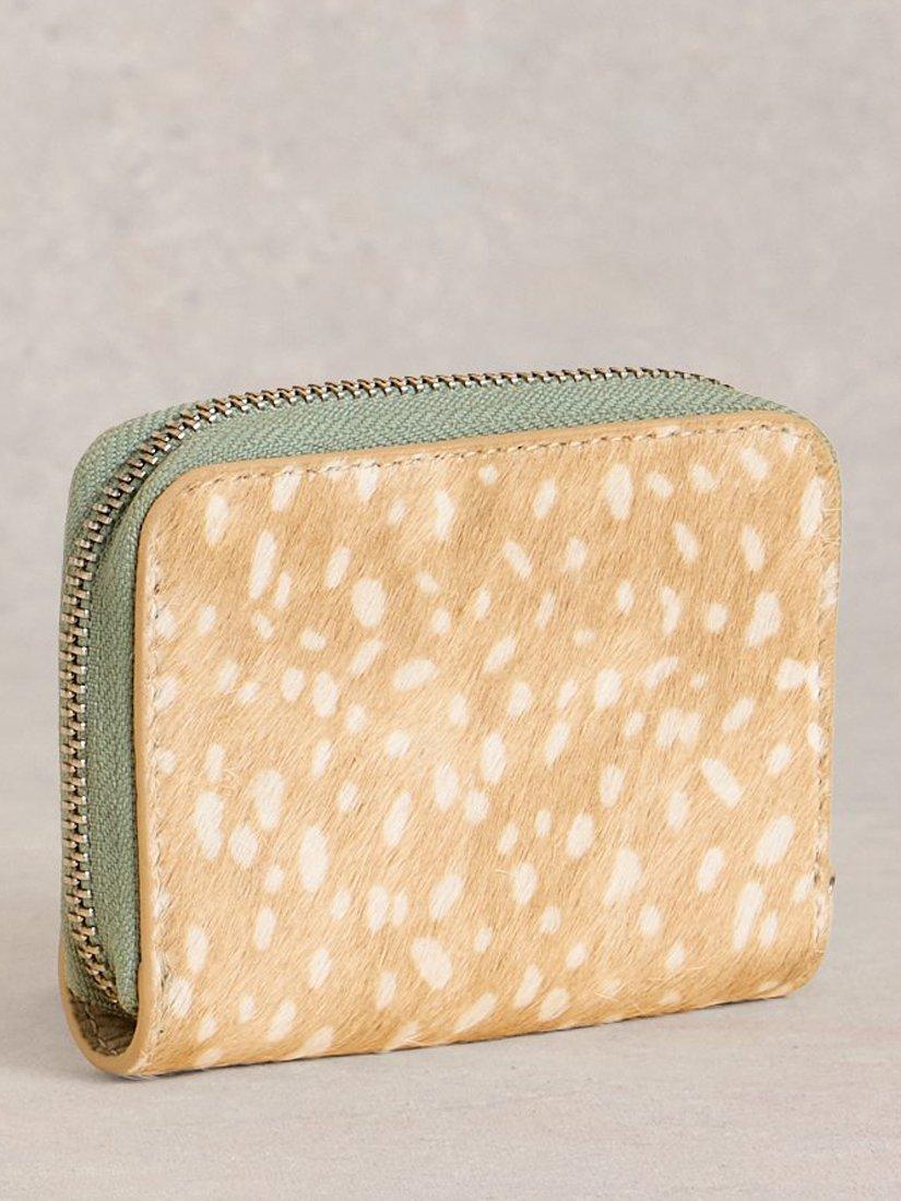 Product image 2 of 4, which shows White Stuff Cerys Leather Zip-Around Purse, Natural/Multi