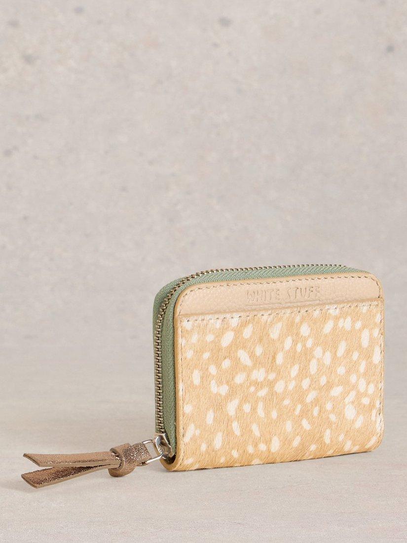 Product image 4 of 4, which shows White Stuff Cerys Leather Zip-Around Purse, Natural/Multi