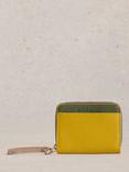 White Stuff Cerys Leather Zip-Around Purse, Yellow/Multi