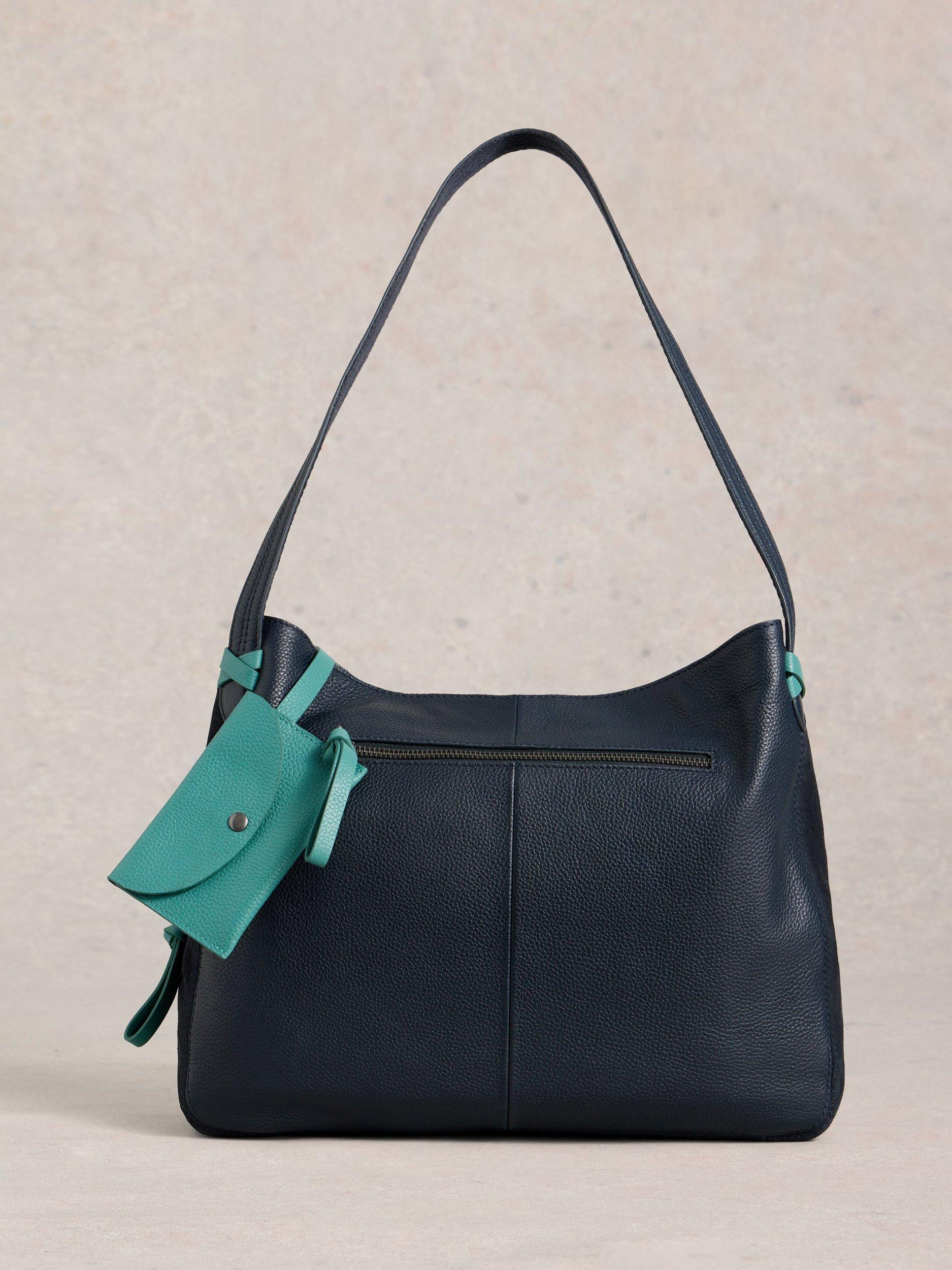 White Stuff Hettie Leather Tote Bag, Dark Navy