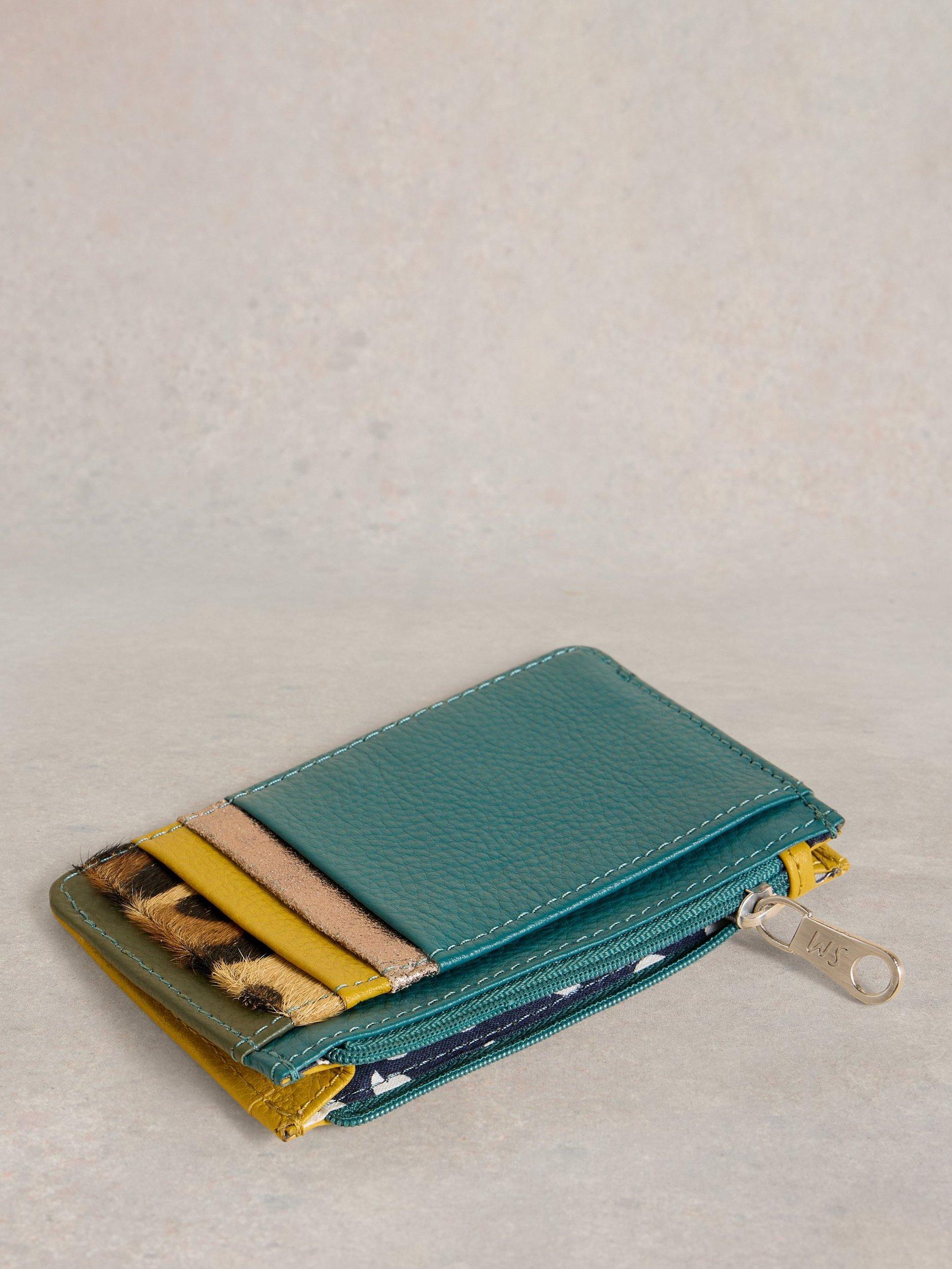 Product image 3 of 4, which shows White Stuff Celia Colour Block Leather Purse, Teal/Multi