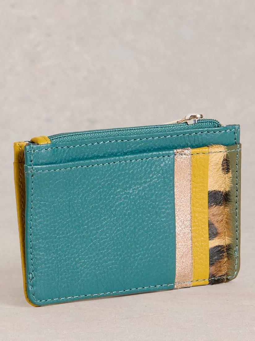 Product image 4 of 4, which shows White Stuff Celia Colour Block Leather Purse, Teal/Multi