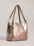 White Stuff Hettie Leather Tote Bag, Gold Metallic