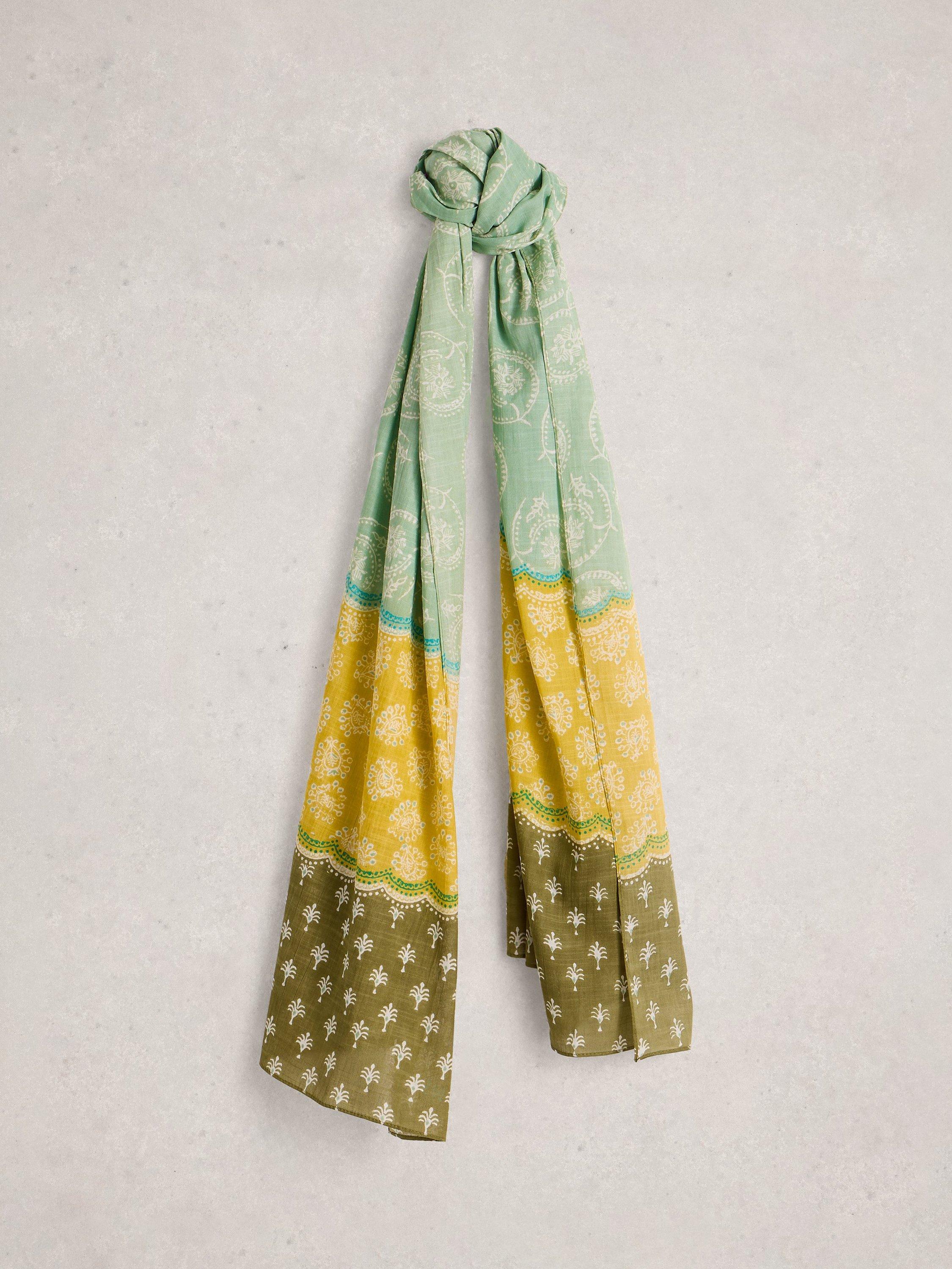 White Stuff Callie Printed Scarf, Green/Multi