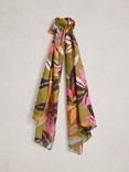 White Stuff Callie Leafy Scarf, Green/Multi