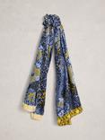 White Stuff Sophie Floral Scarf, Blue/Multi