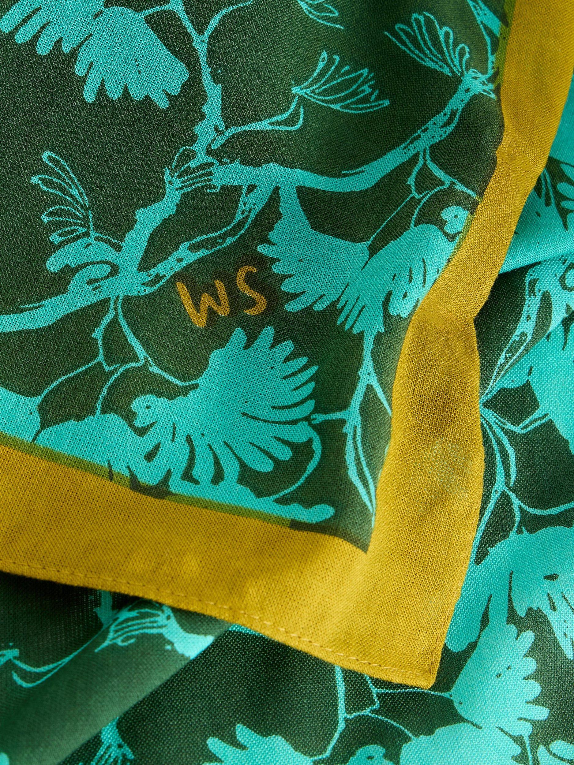 Product image 3 of 3, which shows White Stuff Sophie Nature Print Scarf, Teal, One Size