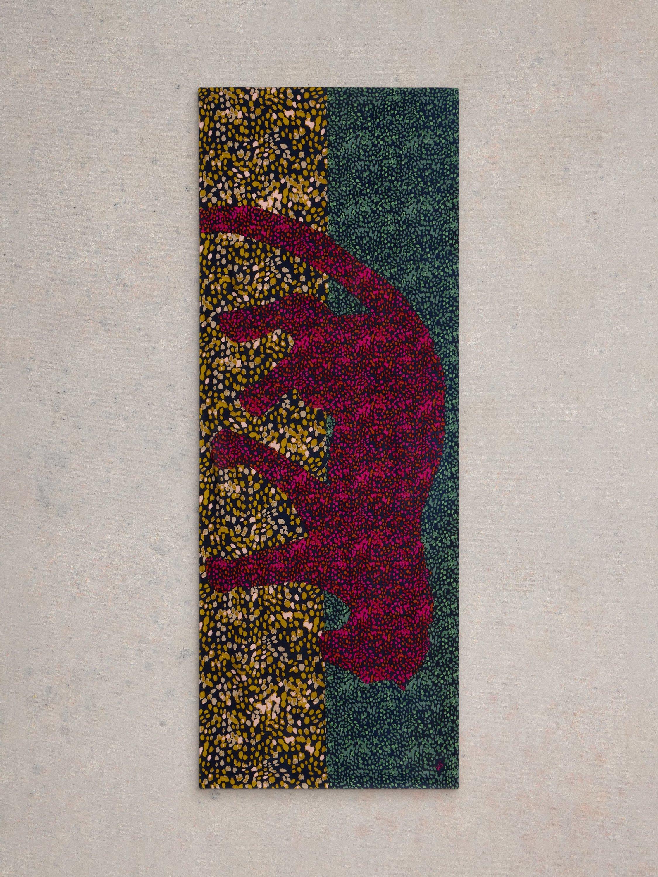 Product image 2 of 3, which shows White Stuff Sophie Printed Scarf, Chartreuse/Multi, One Size