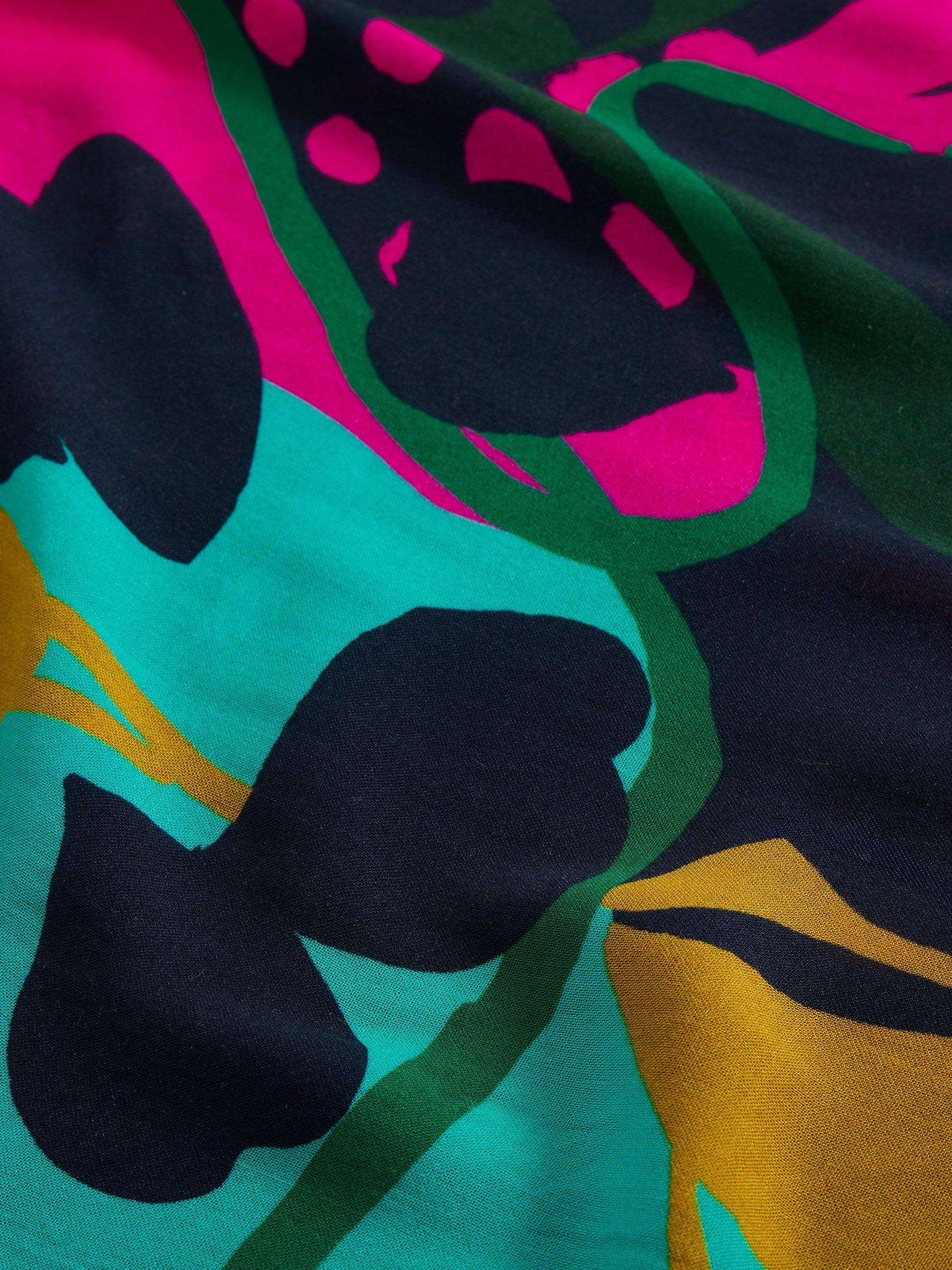 Product image 3 of 3, which shows White Stuff Sophie Graphic Floral Scarf, Purple/Multi, One Size