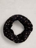 White Stuff Print Versatile Roll Scarf, Black