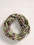White Stuff Floral Stripe Versatile Neck Roll, Khaki/Multi
