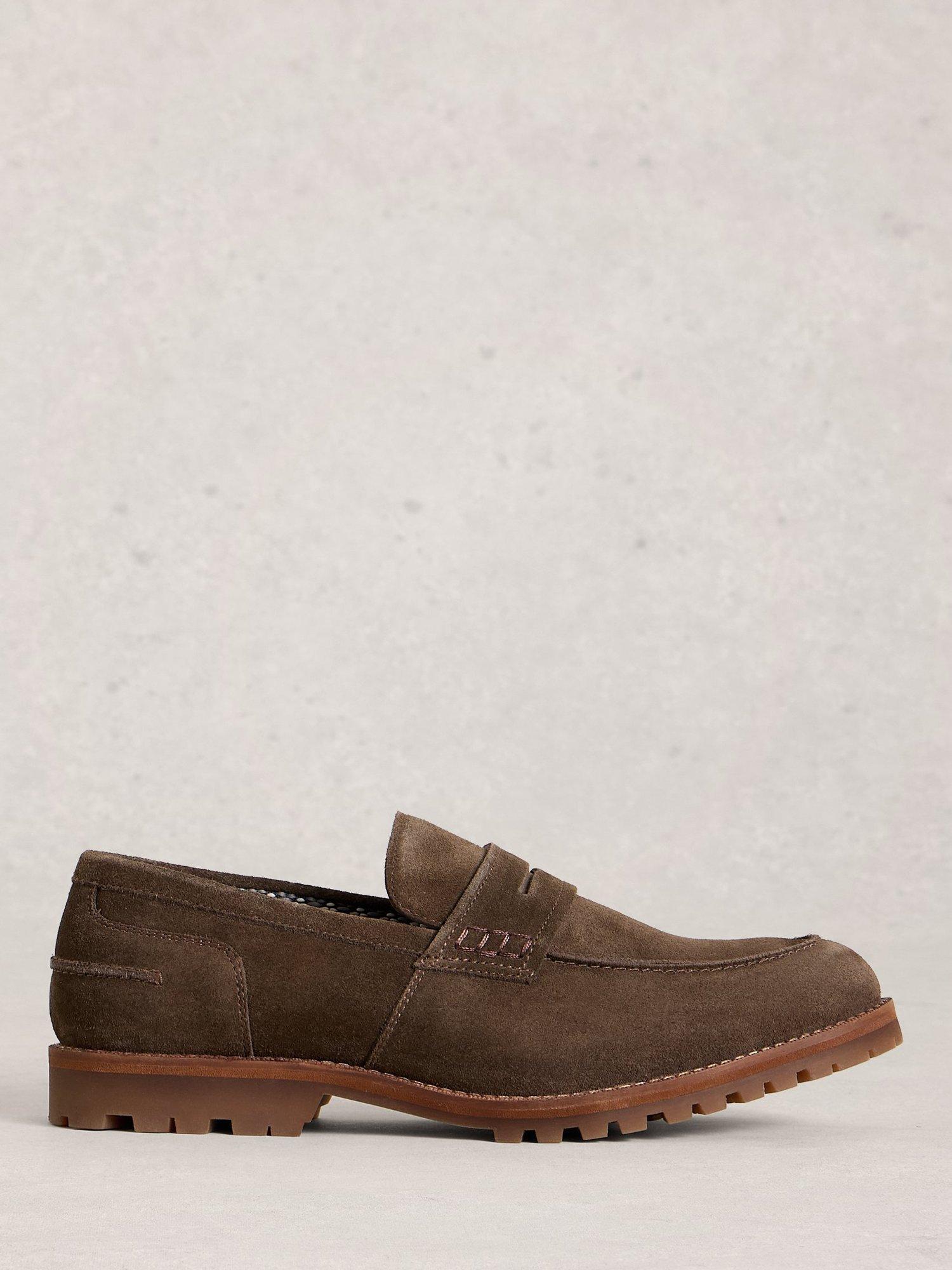 Product image 1 of 4, which shows White Stuff Logan Suede Loafers, Dark Brown, 7