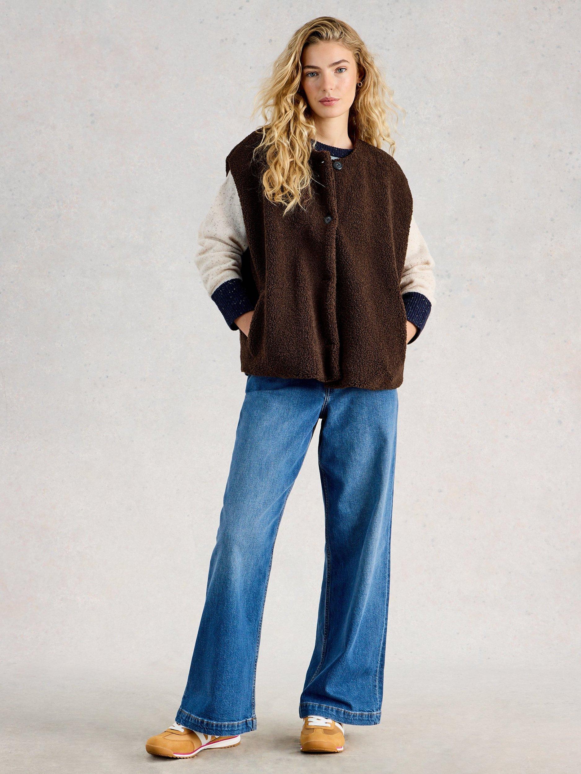 Product image 1 of 2, which shows White Stuff Borg Gilet, Dark Brown, M