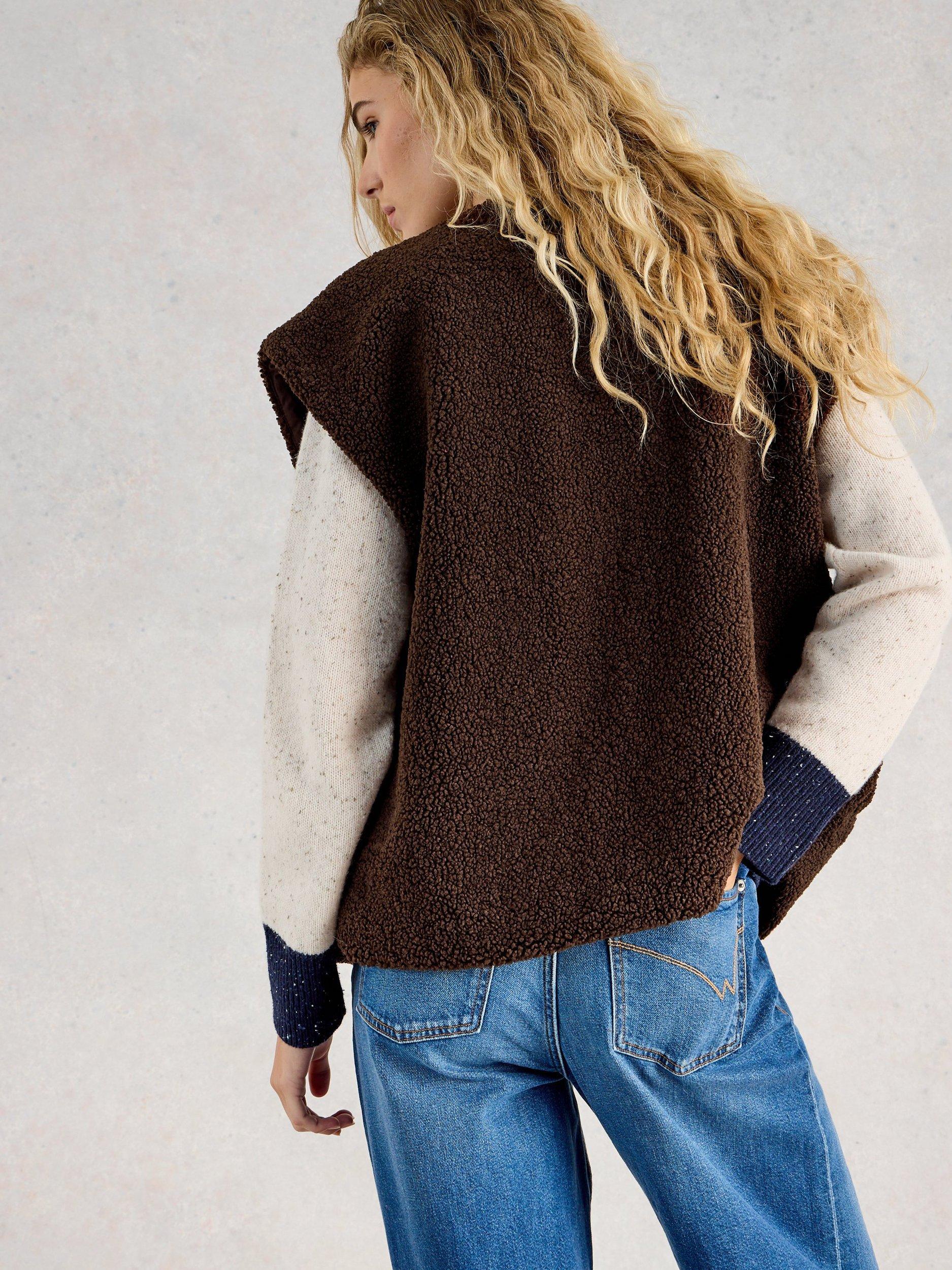 Product image 2 of 2, which shows White Stuff Borg Gilet, Dark Brown, M