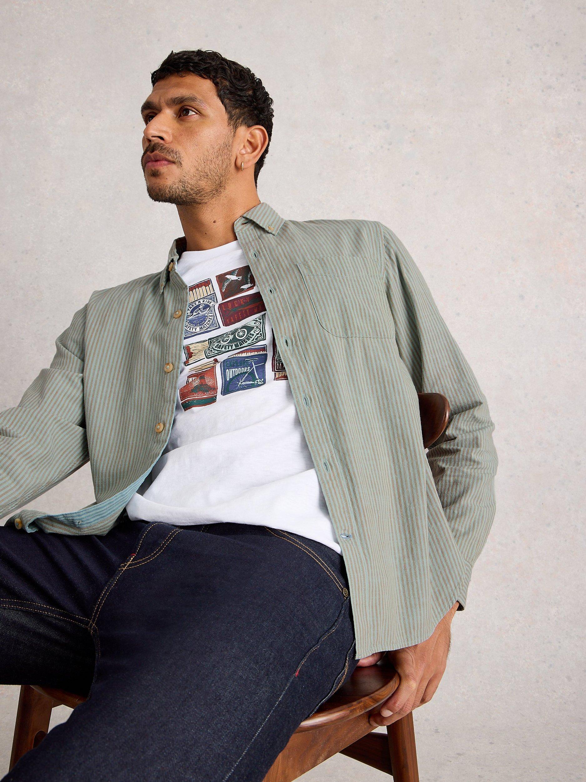 Product image 4 of 6, which shows White Stuff Bruton Regular Fit Cotton Shirt, Light Blue, XS