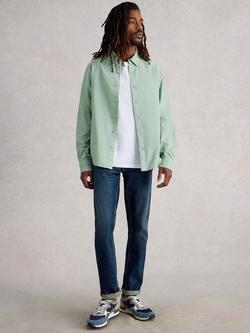 White Stuff Bruton Long Sleeve Cotton Shirt, Light Green