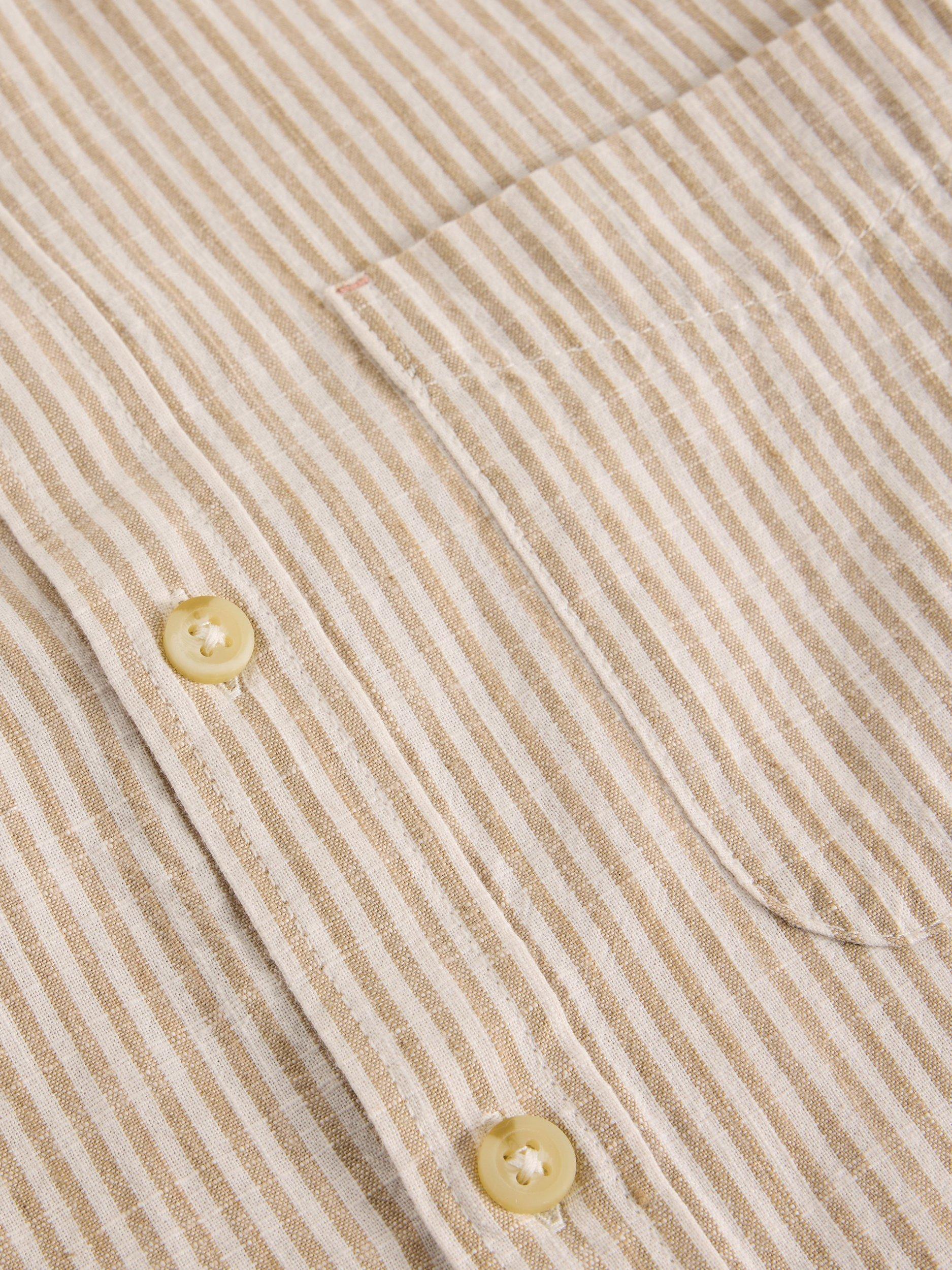 Product image 6 of 6, which shows White Stuff Cotton Regular Fit Stripe Shirt, Light Natural, XS